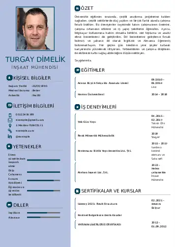İnşaat Mühendisi Cv Örnekleri cv indir